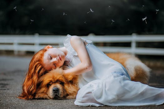 cute therapy dog with children