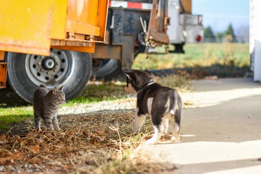 puppy meeting other dogs