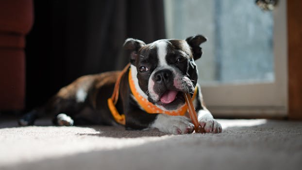 happy puppy receiving a treat