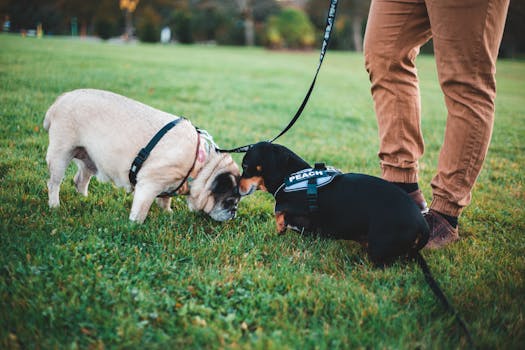 puppy sniffing around in a park