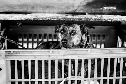 puppy in a crate