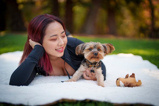 Puppy in a Busy Park