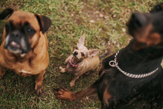 puppy socializing with other dogs