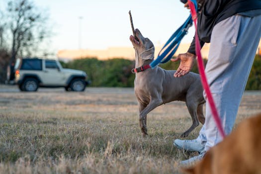 Training session with a dog